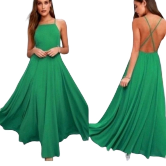 Lulu green maxi dress gown - Picture 1 of 16